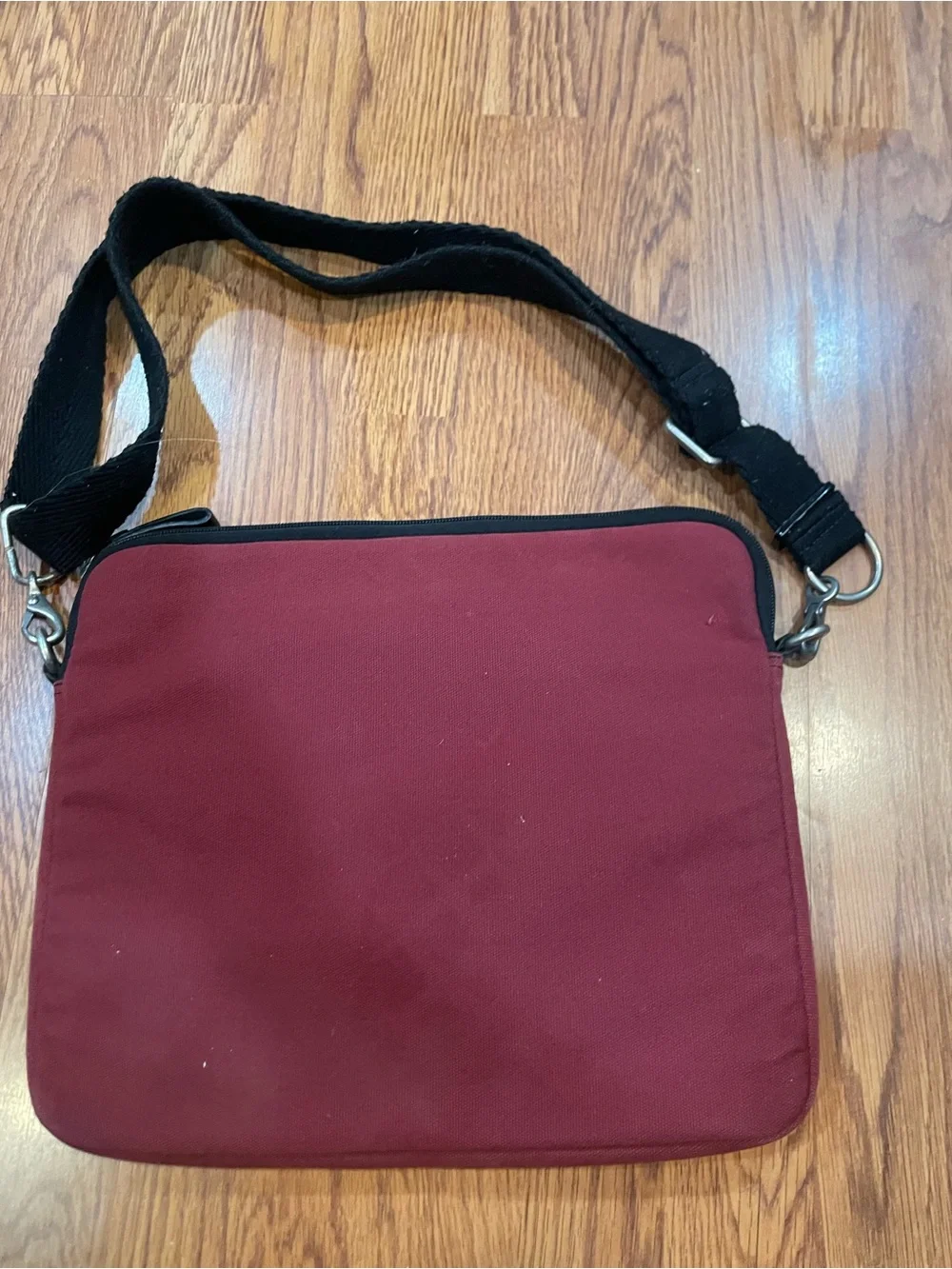 Lucky Brand Navy and Burgundy Canvas Messenger Bag